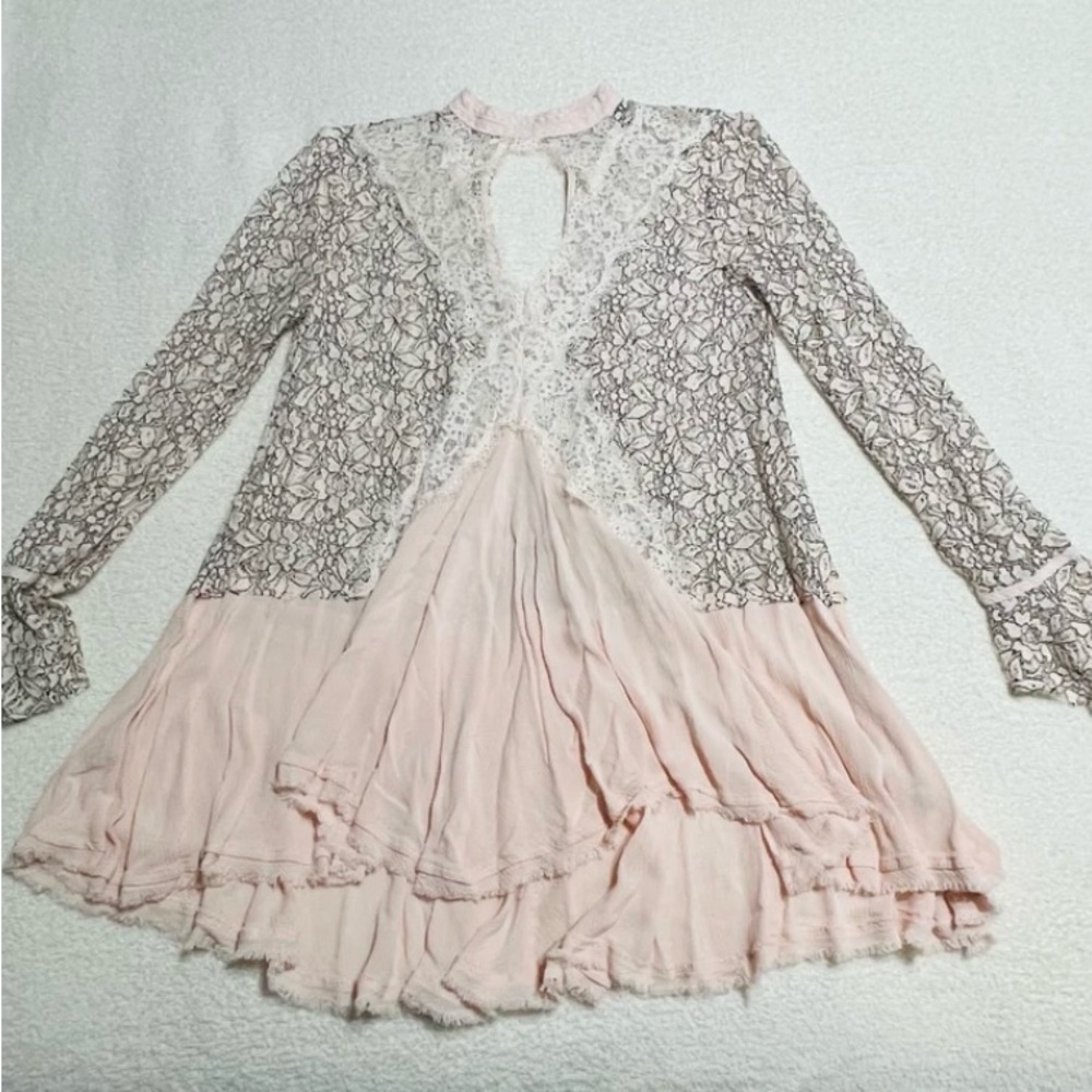 Elegant Free People Lace and Chiffon Blouse